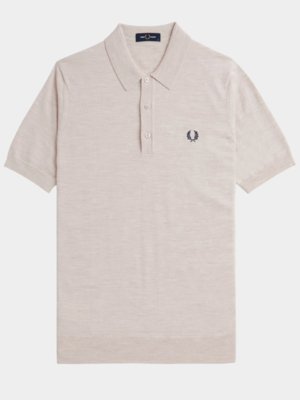 Strick-Poloshirt aus einem Wollgemisch mit Logo-Stickerei