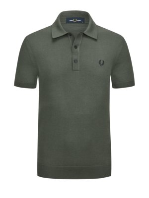 Strick-Poloshirt aus einem Wollgemisch mit Logo-Stickerei