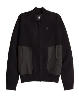 Gefütterte Sweatjacke mit Zip und aufgesetzten Taschen