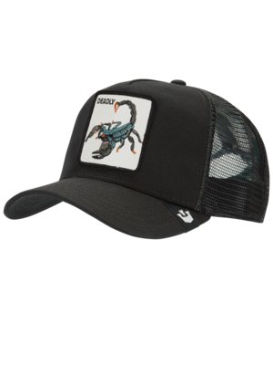 Cap mit Skorpion-Aufnäher und Mesh-Hinterteil