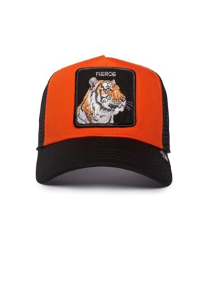 Zweifarbige Cap mit Tiger-Aufnäher