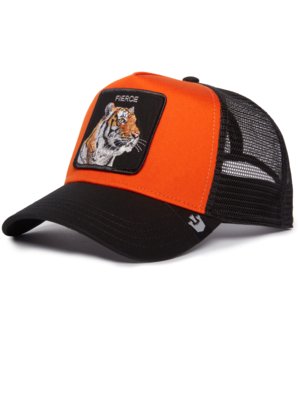 Zweifarbige Cap mit Tiger-Aufnäher