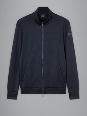 Glatte Sweatjacke mit Teilungsnähten