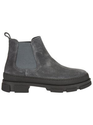 Chelsea Boots aus Veloursleder mit Plateau-Profilsohle