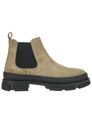 Chelsea Boots aus Veloursleder mit Plateau-Profilsohle