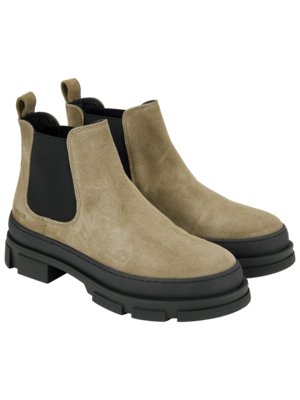 Chelsea Boots aus Veloursleder mit Plateau-Profilsohle