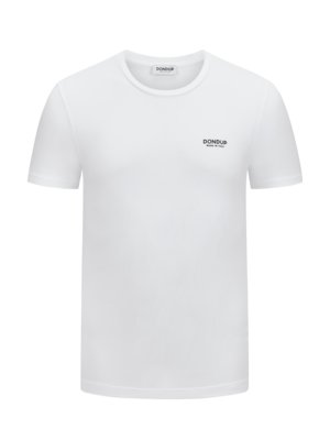 Stretch-T-Shirt mit gummiertem Logo-Schriftzug