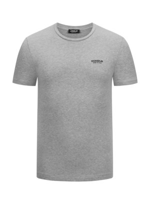 Stretch-T-Shirt mit gummiertem Logo-Schriftzug