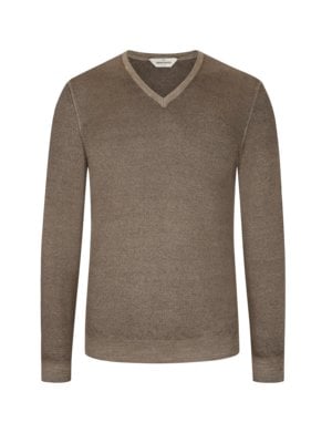 Leichter Pullover mit V-Ausschnitt in Washed-Optik