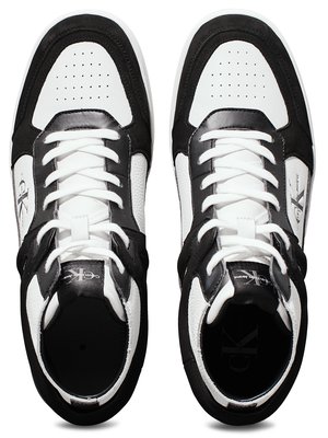 Zweifarbige Sneaker aus Nappaleder mit Overlays