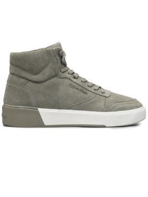 High Top Sneaker aus Veloursleder mit Plateausohle