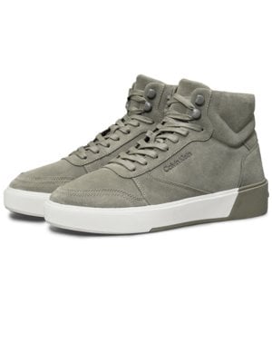 High Top Sneaker aus Veloursleder mit Plateausohle