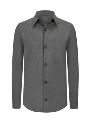 Leichtes Overshirt aus melierter Schurwolle