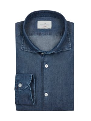 Denim-Hemd in Pinpoint-Qualität und Washed-Optik 