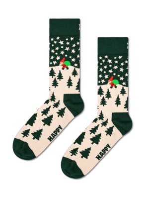 Socken mit Santa-Motiven und Stretchanteil