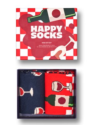 2er Pack Socken mit Weinglas-Motiven und Stretchanteil, X-Mas Edition