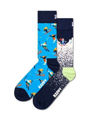 2er Pack Socken mit Ski-Motiven, X-Mas Edition