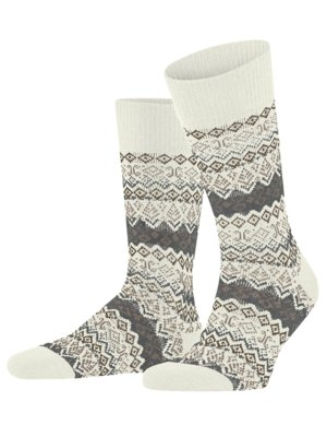 Wadenhohe Socken mit Inka-Muster und Kaschmiranteil