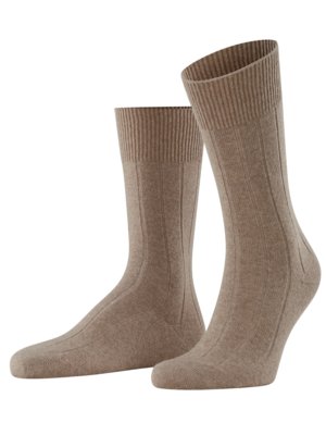 Wadenhohe Socken aus Merino-Kaschmir-Mix im Rippstrick