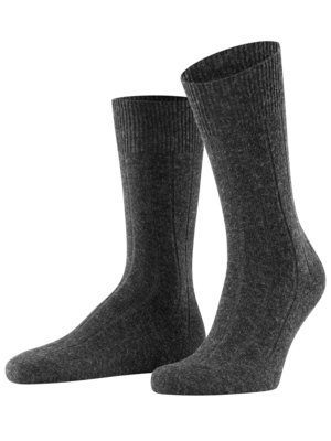 Wadenhohe Socken aus Merino-Kaschmir-Mix im Rippstrick