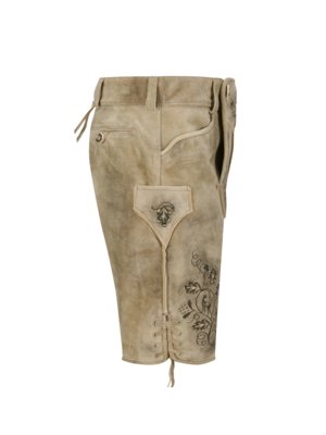 Gespeckte Lederhose Alberg mit tonalen Stickereien