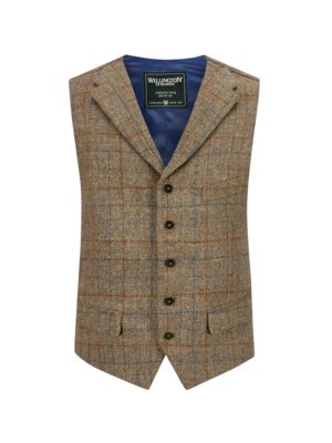 Weste aus Harris Tweed mit Reverskragen und Fensterkaro