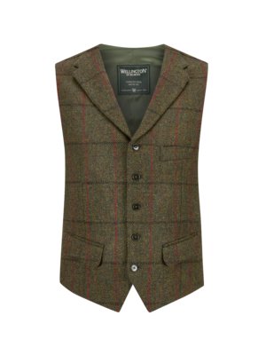 Weste aus Harris Tweed mit Reverskragen und Fensterkaro