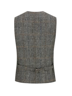 Weste aus Harris Tweed mit Reverskragen und Fischgrät-Muster