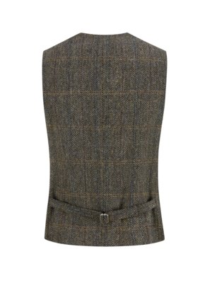 Weste aus Harris Tweed mit Reverskragen und Fischgrät-Muster