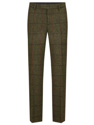 Teilgefütterte Hose aus Harris Tweed mit Fensterkaro