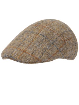 Gefütterte Schiebermütze aus Harris Tweed