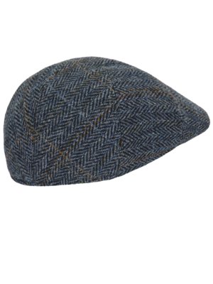 Gefütterte Schiebermütze mit Fischgrät-Muster aus Harris Tweed