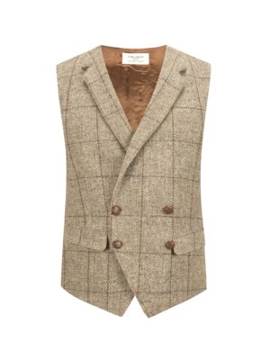 Zweireihige Weste aus Harris Tweed mit Fensterkaro-Muster 