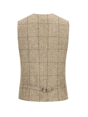 Zweireihige Weste aus Harris Tweed mit Fensterkaro-Muster 