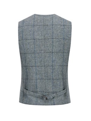 Zweireihige Weste aus Harris Tweed mit Fenster-KAro