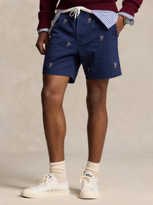 Shorts-mit-Monogramm-Stickereien