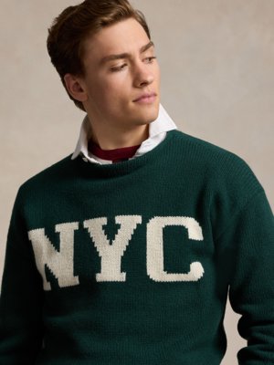 Pullover mit New York-Monogramm in Heavy-Strick