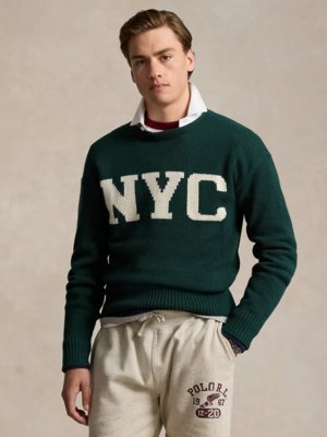 Pullover mit New York-Monogramm in Heavy-Strick