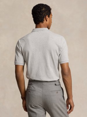 Piqué-Poloshirt mit V-Ausschnitt in Stretch-Qualität