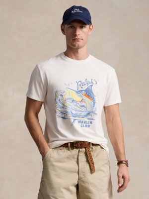 Leichtes-T-Shirt-mit-Marlin-Print,-Classic-Fit