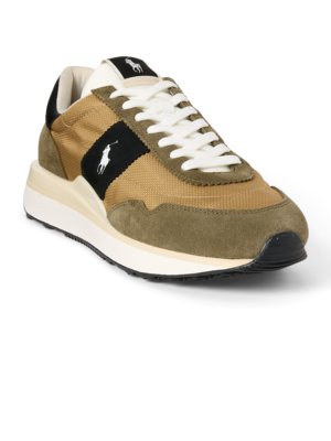 Runner Sneaker aus Mesh und Veloursleder-Overlays