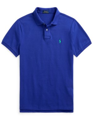 Piqué-Poloshirt mit kleiner Poloreiter-Stickerei, Slim Fit