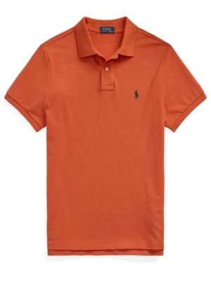 Piqué-Poloshirt mit Poloreiter-Stickerei, Slim Fit