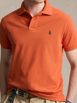 Piqué-Poloshirt mit Poloreiter-Stickerei, Slim Fit