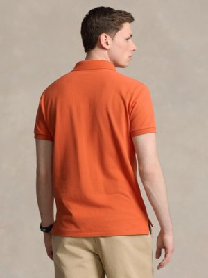 Piqué-Poloshirt mit Poloreiter-Stickerei, Slim Fit