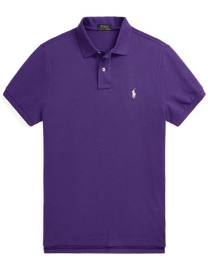 Piqué-Poloshirt mit kleiner Poloreiter-Stickerei, Slim Fit