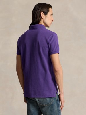 Piqué-Poloshirt mit kleiner Poloreiter-Stickerei, Slim Fit