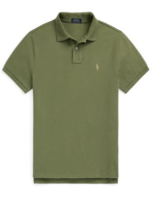 Piqué-Poloshirt mit kleiner Poloreiter-Stickerei, Slim Fit