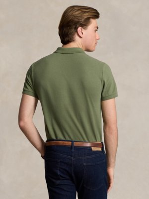 Piqué-Poloshirt mit kleiner Poloreiter-Stickerei, Slim Fit