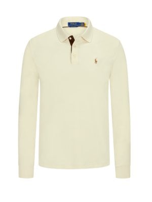Langarm-Poloshirt in Jersey-Qualität, Custom Slim Fit